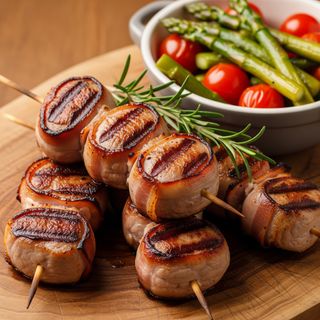 Ražnjići od svinjskog bifteka umotani u pancetu