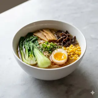 168 Ramen con verdure uova