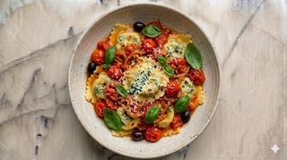 Ravioli ricotta e spinaci con pomodoro fresco