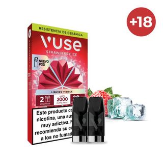 Recarga Vuse Strawberry Ice 20mg 2000 Puffs 2 Capsulas