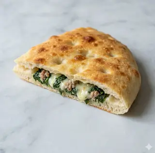 Ripiena spinaci, mozzarella e salsiccia