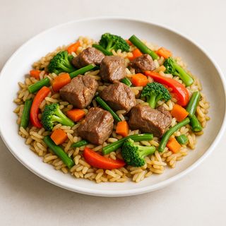 Riso con carne di vitello