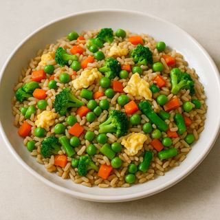 Riso con verdure e uova