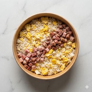 96 Riso con carne maiale e uova