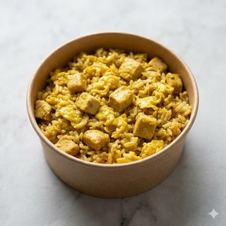 95 Riso con pollo al curry e uova
