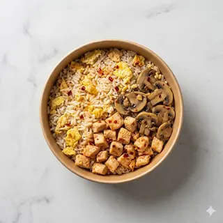90 Riso con pollo e funghi piccante