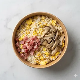 89 Riso con prosciutto e cardoncello