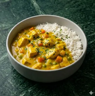 Riso con salsa al curry