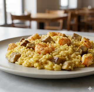 Risotto agli scampi con porcini e zafferano
