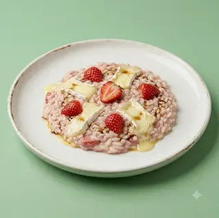 Risotto mantecato con rucola, pomodorini, prosciutto crudo e stracciatella
