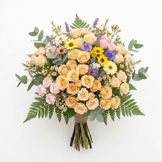 Roselline e fiori di stagione chiaro - grande