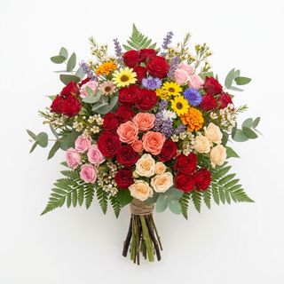 Roselline e fiori di stagione colorato - grande