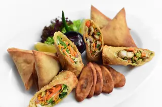 Samosa And Spring Roll Platter