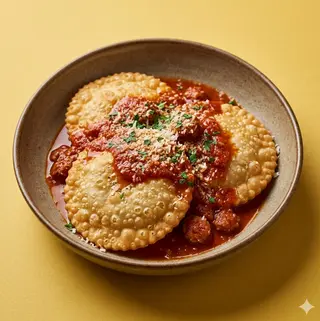Seadas con sugo campidanese