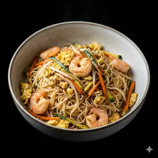 28a. Spaghetti di riso con gamberi