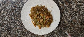 Spaghrtti di riso con gamberi