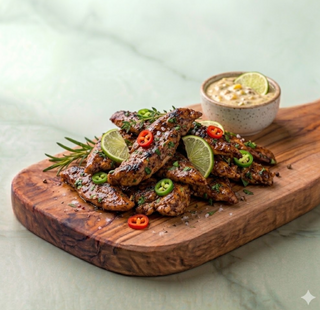 Straccetti di pollo jerk BBQ