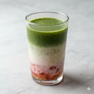 Strawberry matcha latte