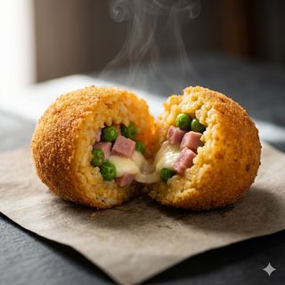 Suppli' piselli e prosciutto cotto