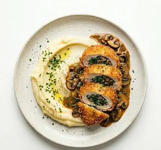 Suprême Poulet Farcie Aux Champignons-Épinards