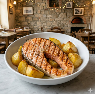 Salmone grigliata con patate
