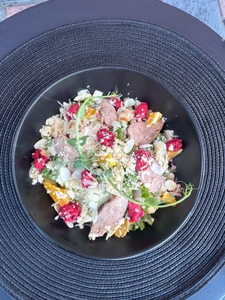 Салат с копченой уткой под соусом манго (260г)