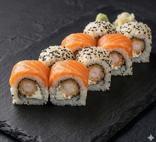 62. Salmon ebi roll