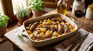 Salsiccia con patate arrosto