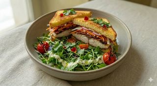 Sandwich di spigola con verdure croccanti