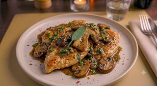Scaloppina di pollo ai funghi porcini