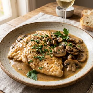 Scaloppine di pollo con champignon