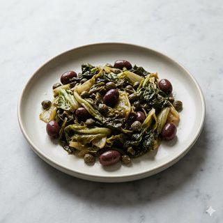 Scarola con olive e capperi