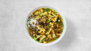 Seaweed egg seafood soup