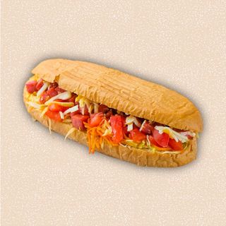 Шаурма в батоне с ветчиной и моцареллой (450г)