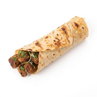 Enrolado de Sheekh Kebab em Paratha