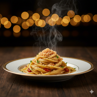 Spaghetti aglio, oglio, peperoncino e bottarga