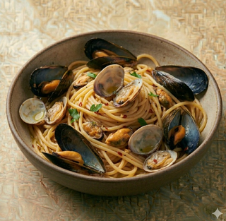 Spaghetti con cozze e vongole
