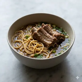 103 Spaghetti saltato con carne di maiale
