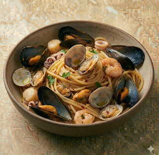 Spaghetti con frutti di mare