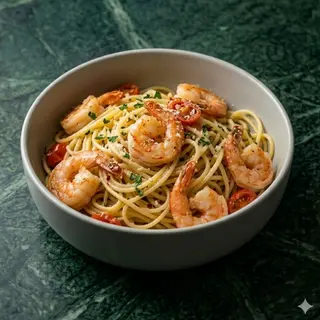 Spaghetti con gamberi