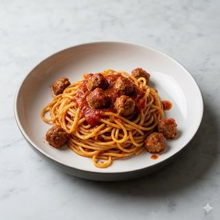 Spaghetti con polpette della nonna