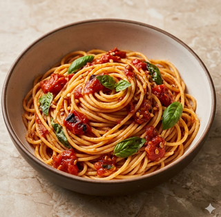 Spaghetti con pomodoro e basilico