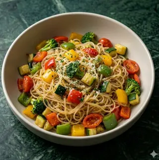 Spaghetti di soia con verdure