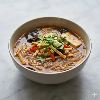 164 Spaghetti di soia in brodo acido e piccante