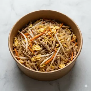 112 Spaghetti di soia saltati con carne di maiale