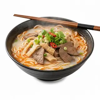 Spaghetti in brodo di frattaglie di agnello羊杂面