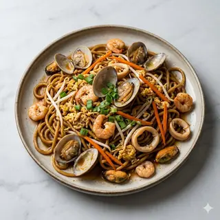 104 Spaghetti saltati con frutti di mare