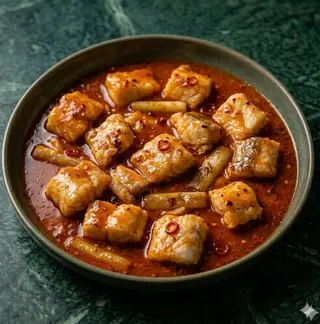 Spezzatini di pesce piccante
