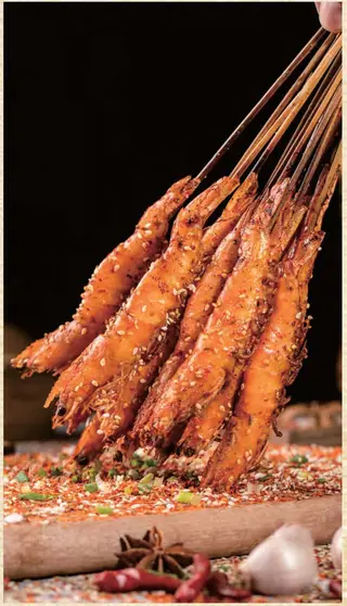 Spiedini di gamberi