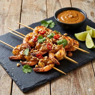 Spiedini gamberi in salsa saté